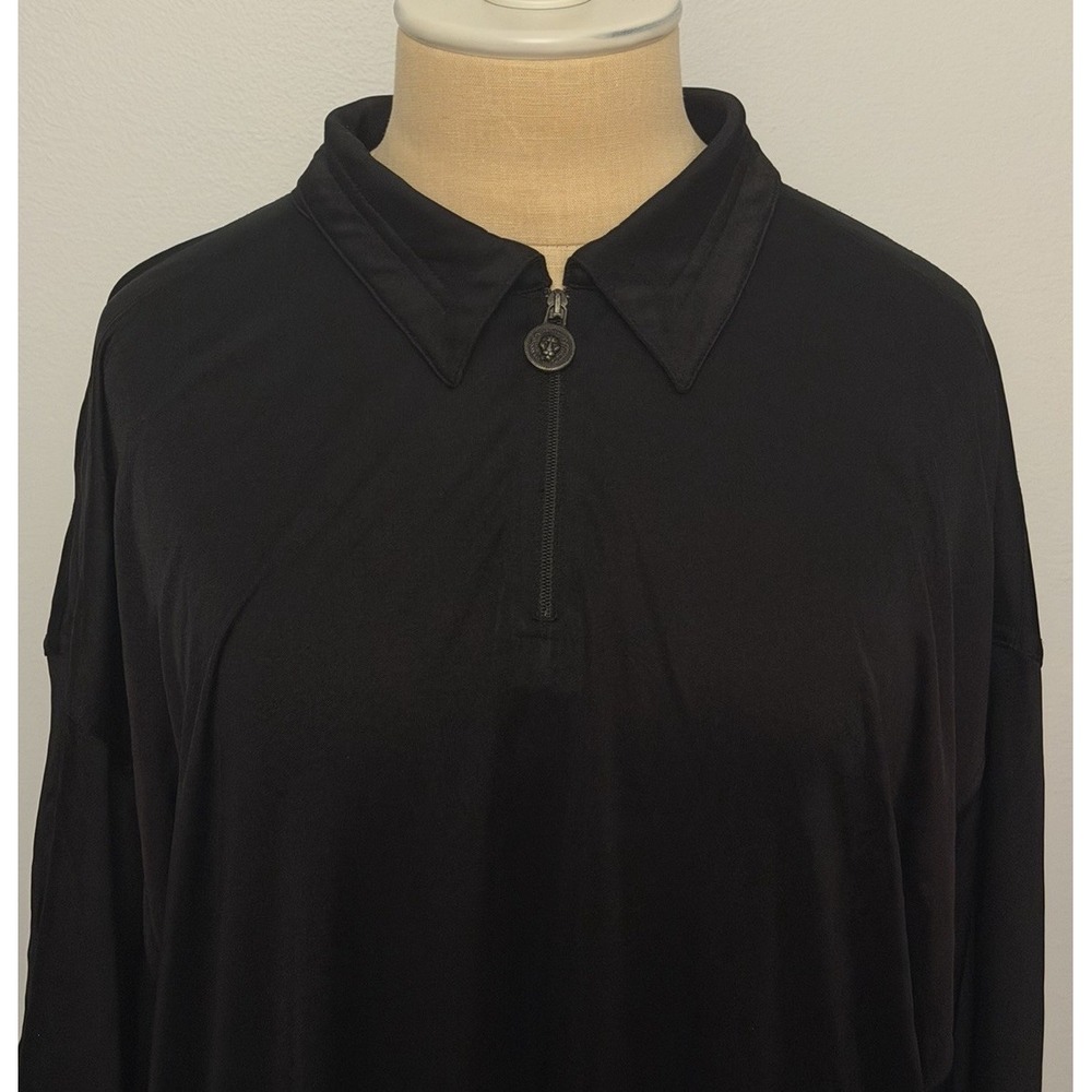 Versus By Gianni Versace Men's Polo Black 3D Lion Head Zipper Italy Size Large